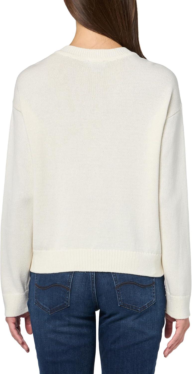 imageNautica Womens Snowflake Long Sleeve Cable Crew SweaterIvory
