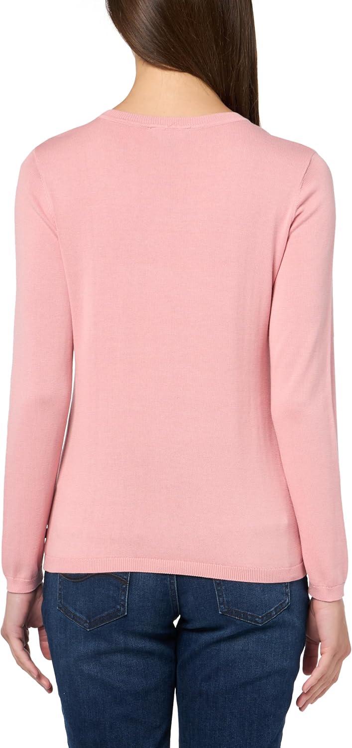 imageNautica Womens Soft Heart Long Sleeve Crewneck SweaterBridal RoseAster Pink