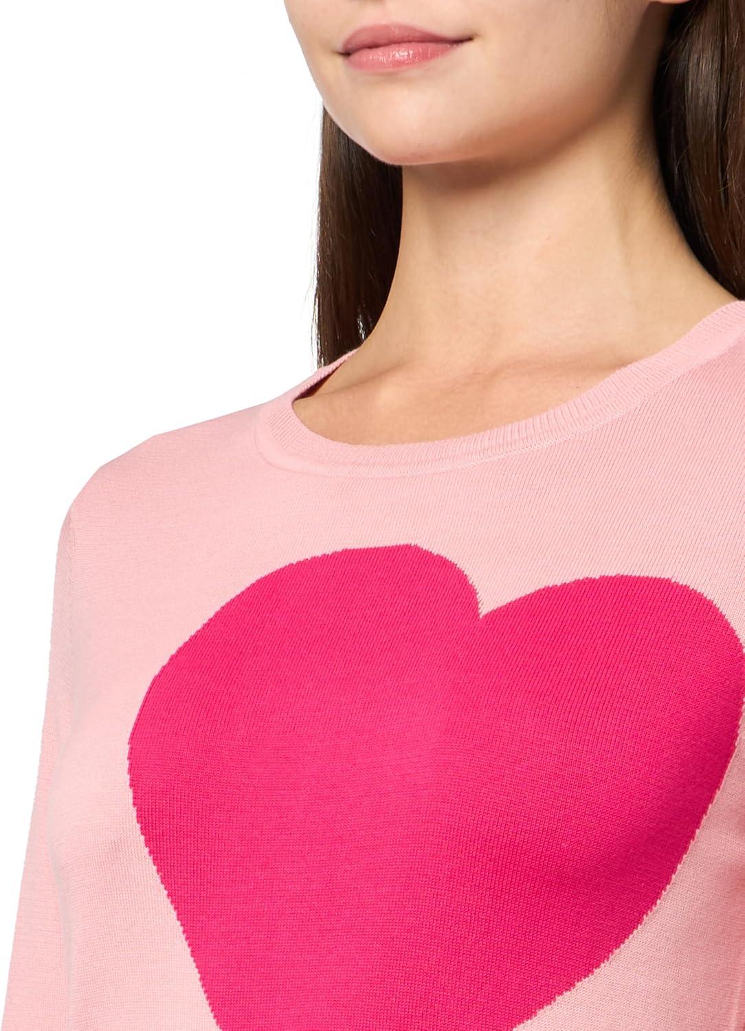 imageNautica Womens Soft Heart Long Sleeve Crewneck SweaterBridal RoseAster Pink