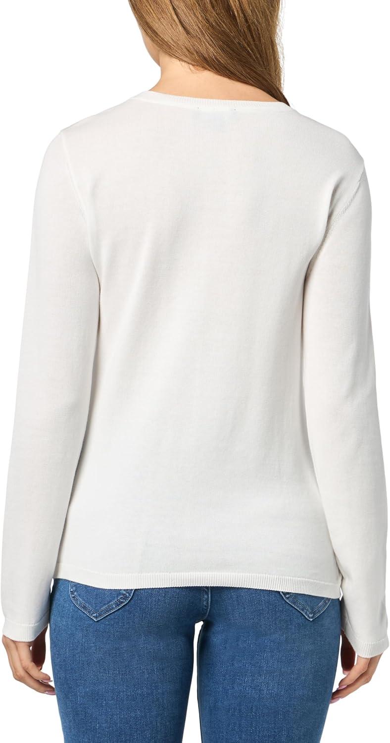 imageNautica Womens Soft Heart Long Sleeve Crewneck SweaterIvoryAster Pink