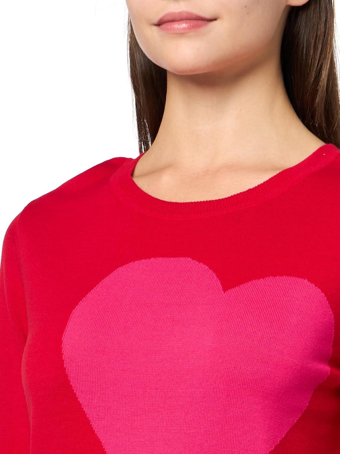 imageNautica Womens Soft Heart Long Sleeve Crewneck SweaterScarletAster Pink