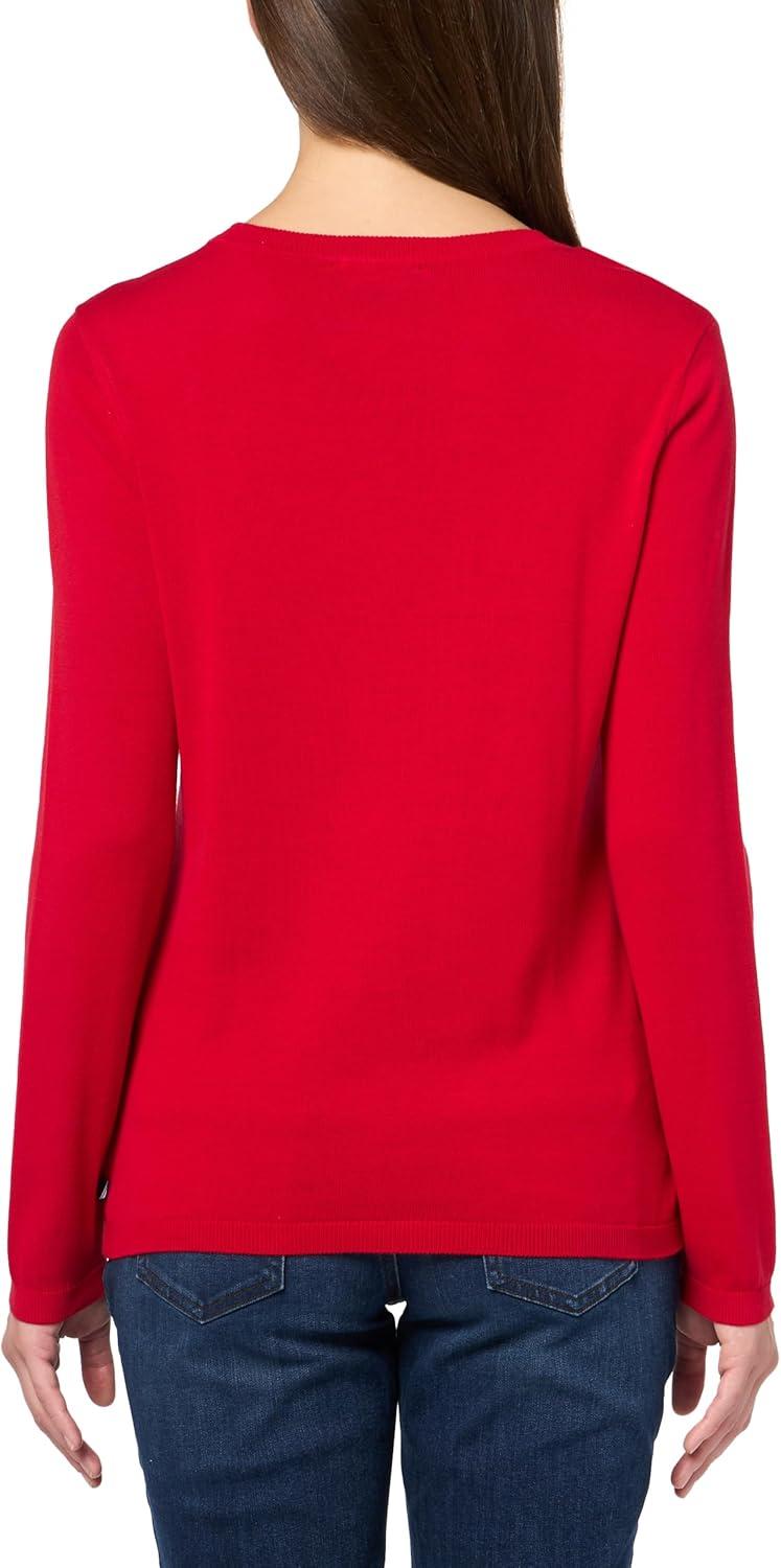 imageNautica Womens Soft Heart Long Sleeve Crewneck SweaterScarletAster Pink