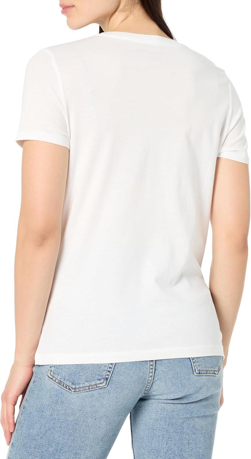 imageNautica Womens Solid Short Sleeve Crew Neckline TShirtBright WhiteSeashell
