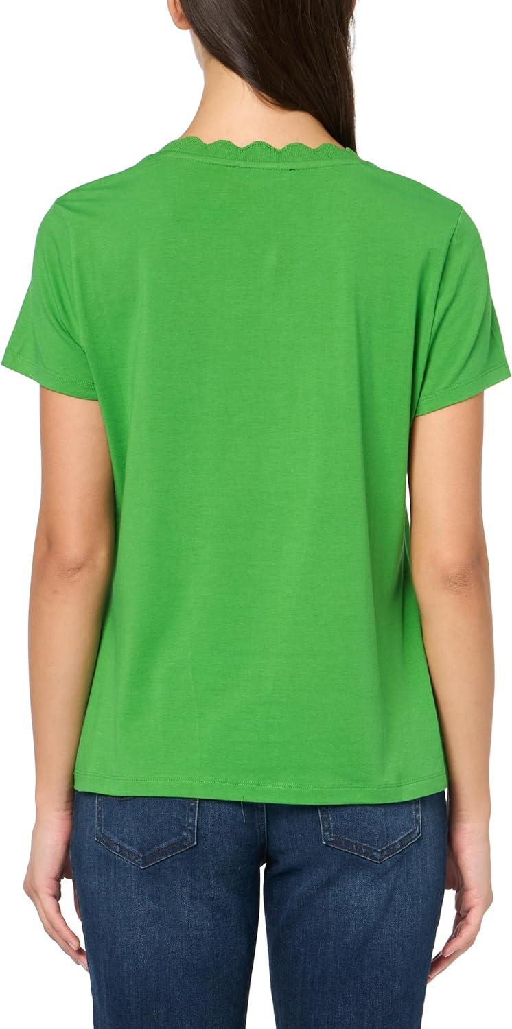 imageNautica Womens Solid Short Sleeve Crew Neckline TShirtNew Leaf