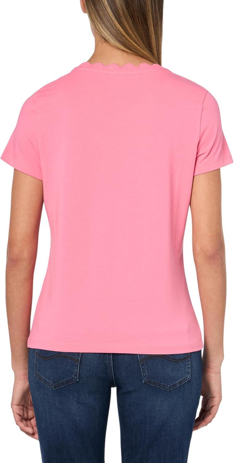 imageNautica Womens Solid Short Sleeve Crew Neckline TShirtPeony