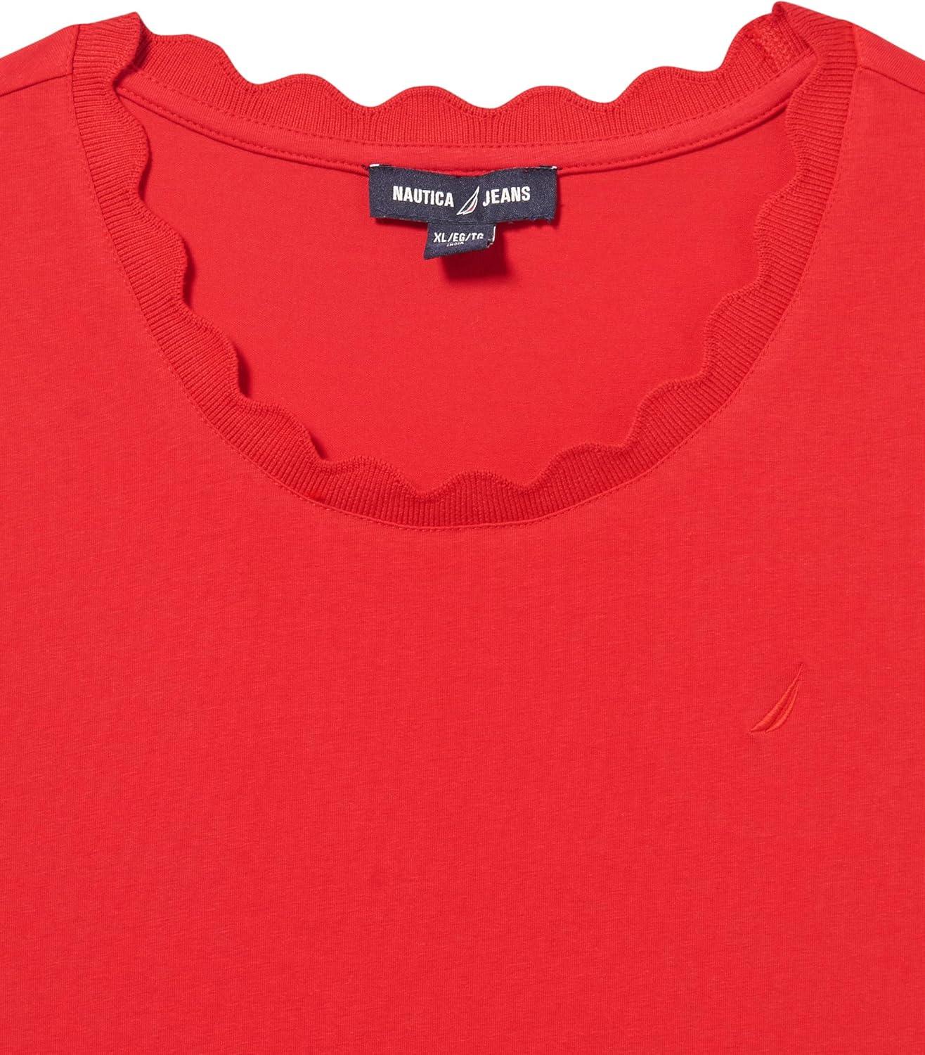 imageNautica Womens Solid Short Sleeve Crew Neckline TShirtScarlet