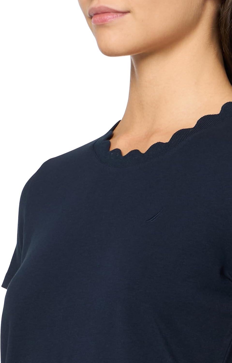 imageNautica Womens Solid Short Sleeve Crew Neckline TShirtSky Captain