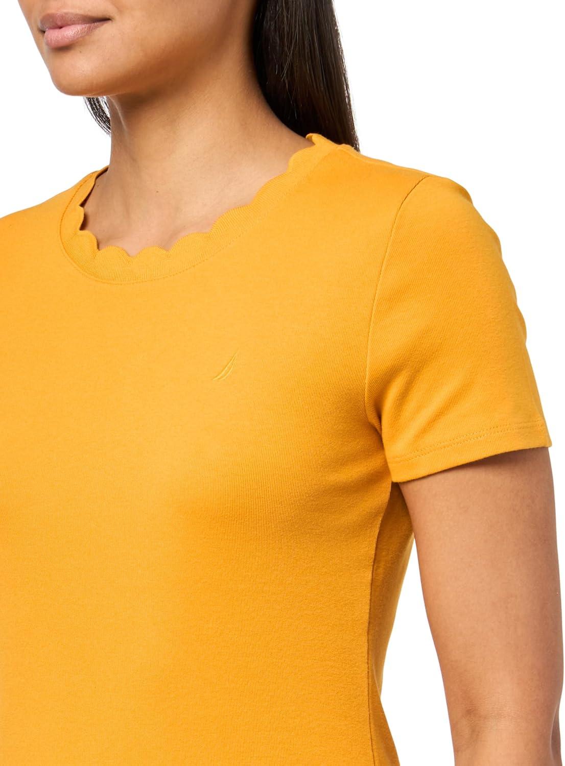 imageNautica Womens Solid Short Sleeve Crew Neckline TShirtSunflower