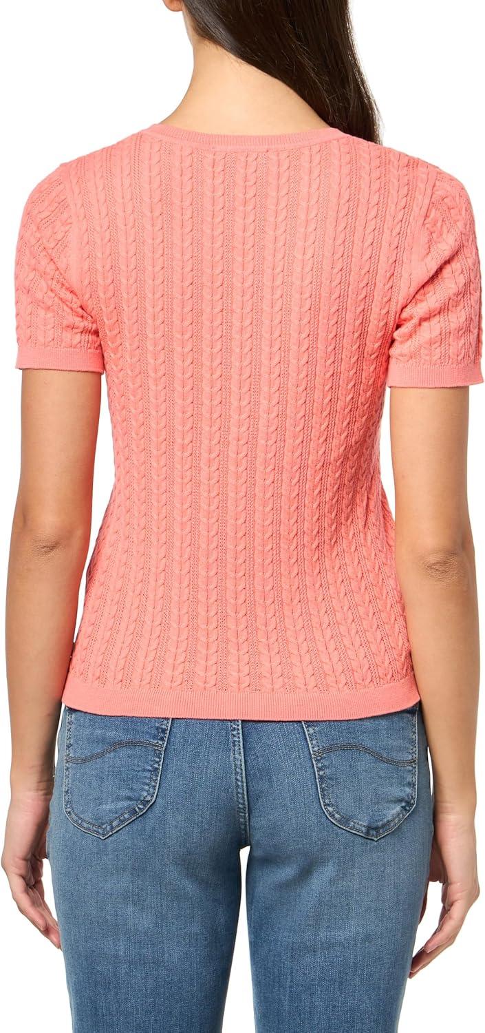 imageNautica Womens Solid VNeck Short Sleeve TShirtBloom