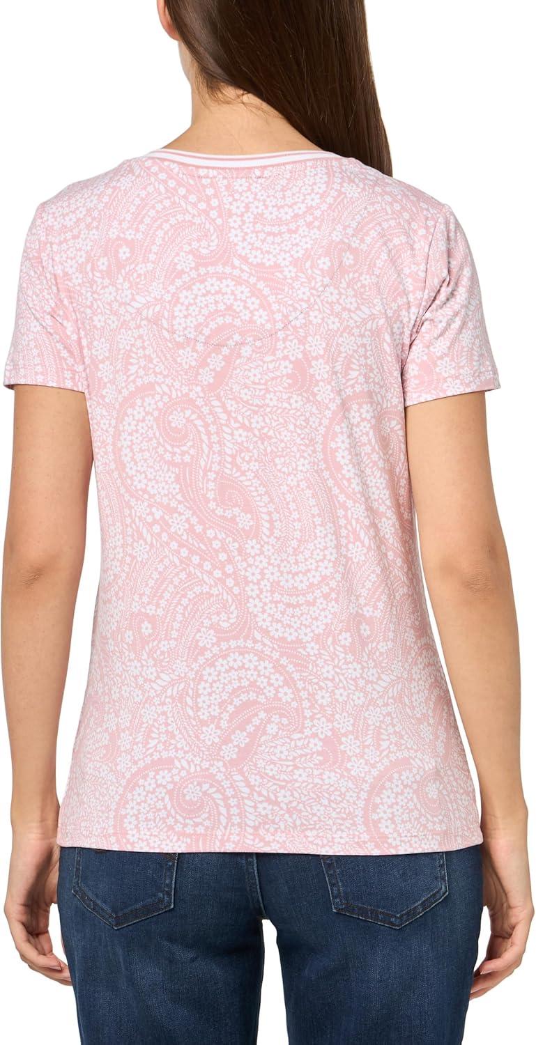 imageNautica Womens Solid VNeck Short Sleeve TShirtBridal RoseBright White