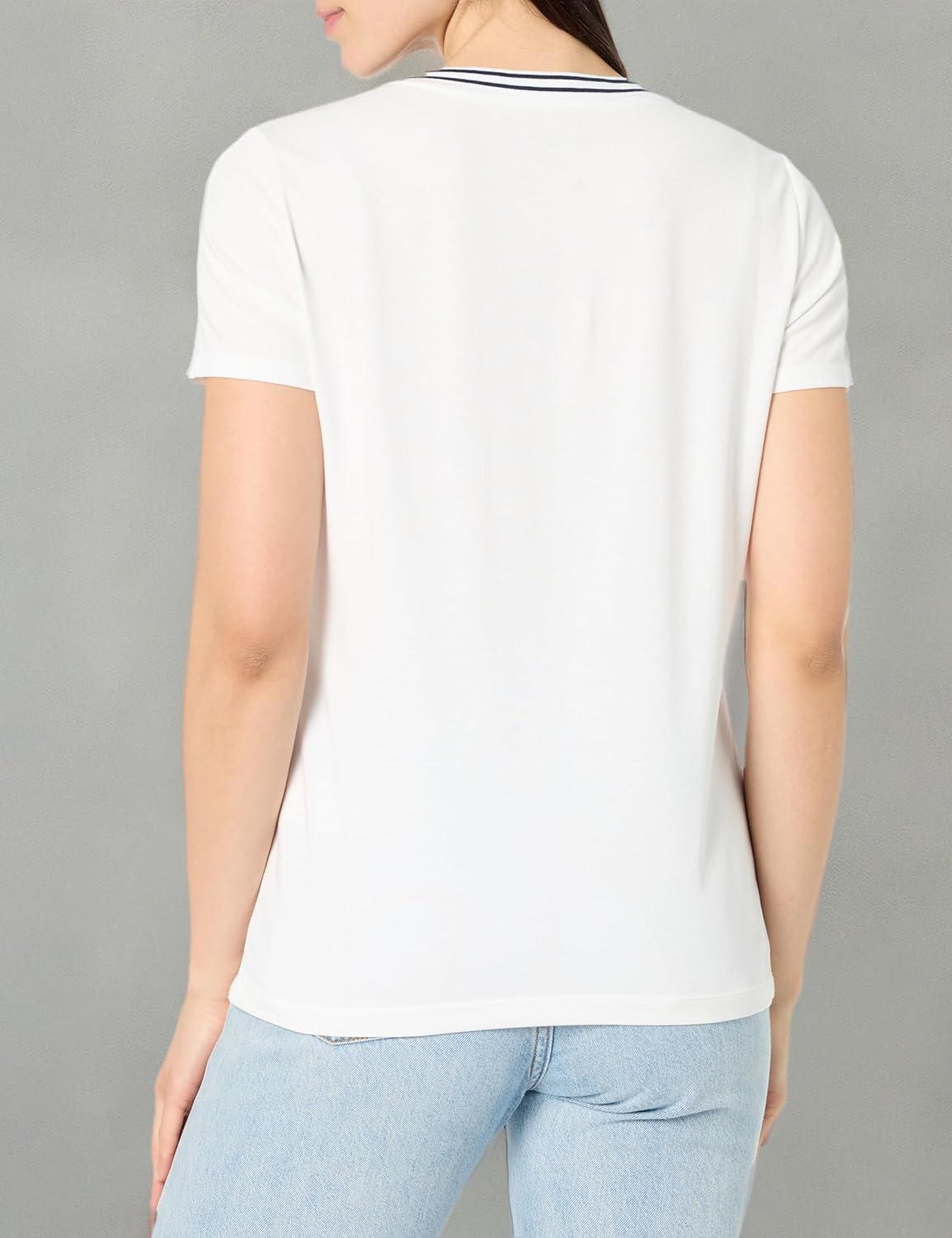 imageNautica Womens Solid VNeck Short Sleeve TShirtBright White