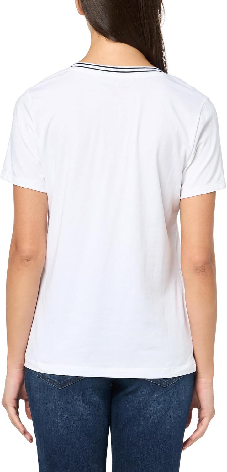 imageNautica Womens Solid VNeck Short Sleeve TShirtBright WhiteWhite