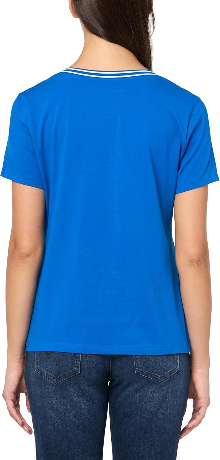 imageNautica Womens Solid VNeck Short Sleeve TShirtCerulean