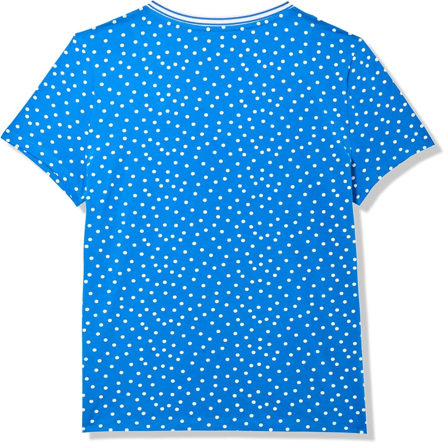 imageNautica Womens Solid VNeck Short Sleeve TShirtCeruleanWhite