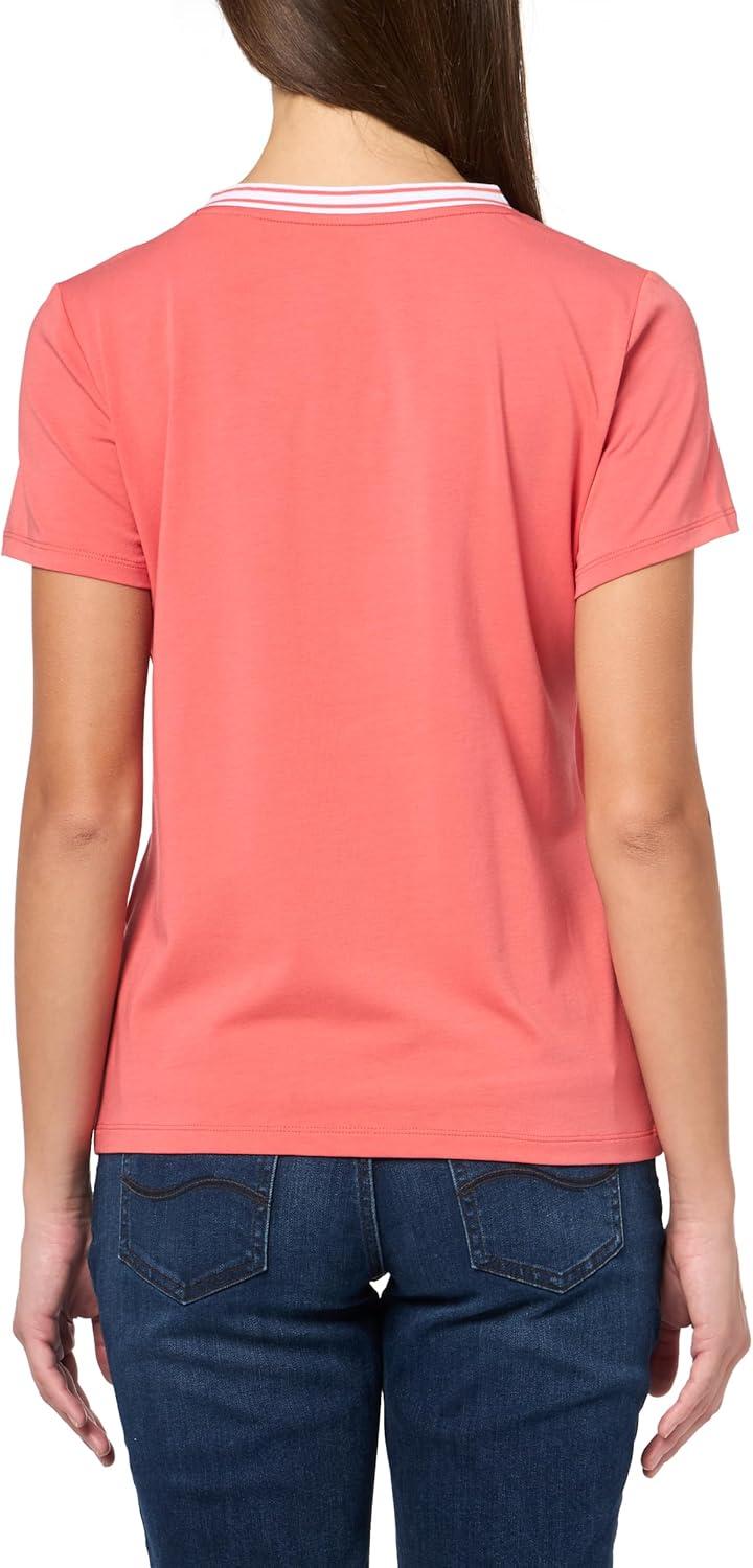 imageNautica Womens Solid VNeck Short Sleeve TShirtCoralie
