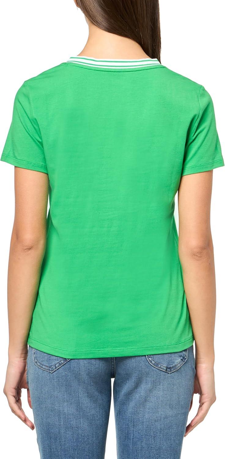 imageNautica Womens Solid VNeck Short Sleeve TShirtFern