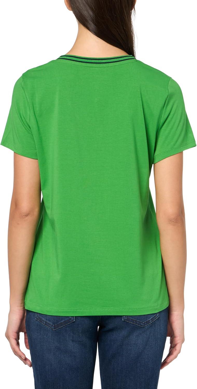 imageNautica Womens Solid VNeck Short Sleeve TShirtNew Leaf