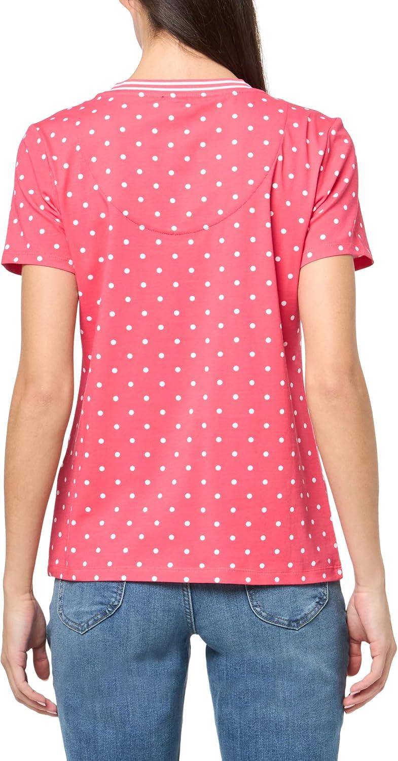 imageNautica Womens Solid VNeck Short Sleeve TShirtRougeBright White