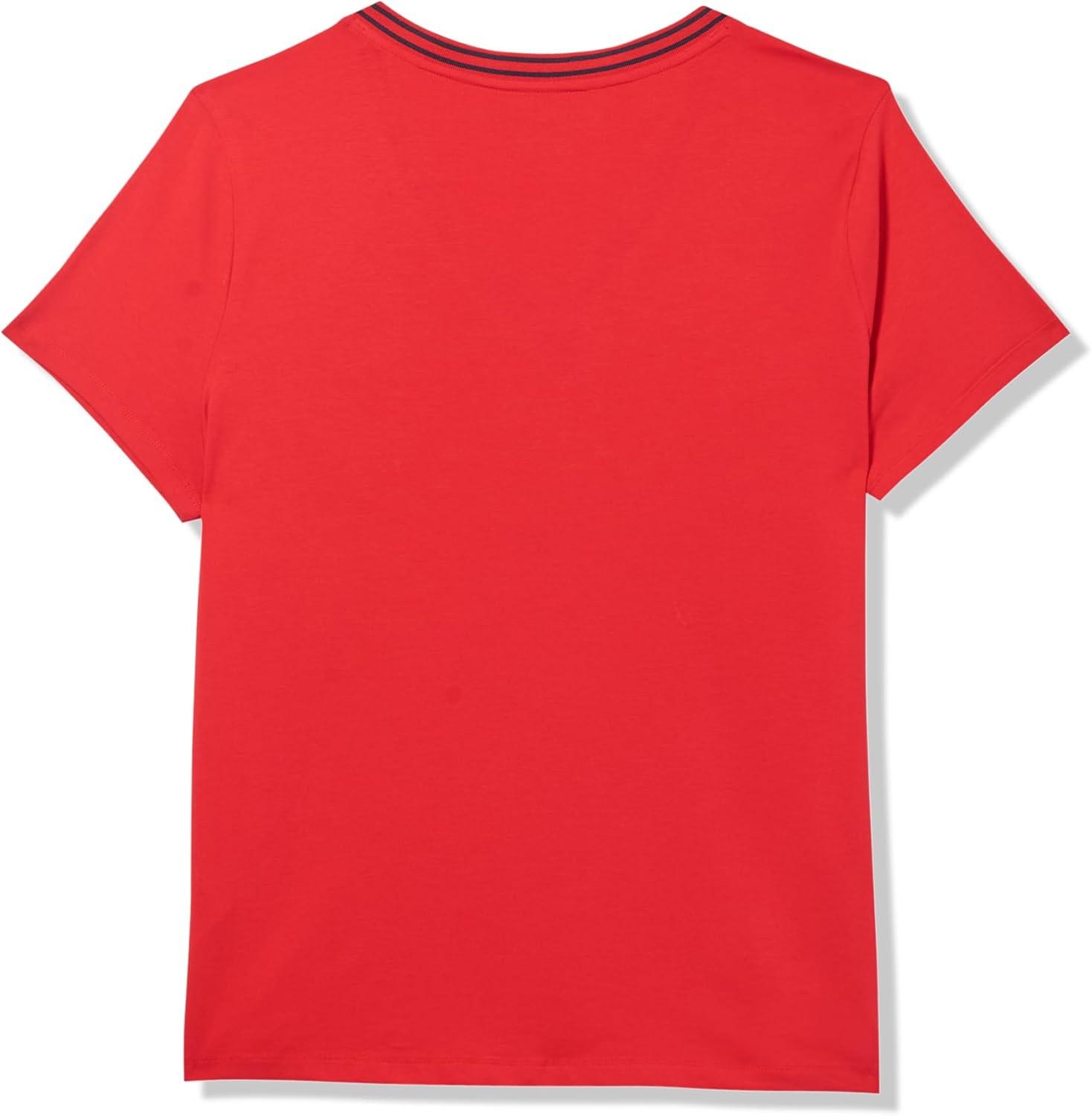 imageNautica Womens Solid VNeck Short Sleeve TShirtScarlet