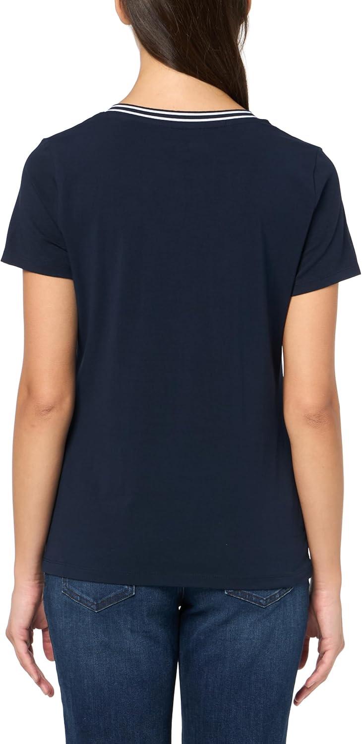 imageNautica Womens Solid VNeck Short Sleeve TShirtSky Captain