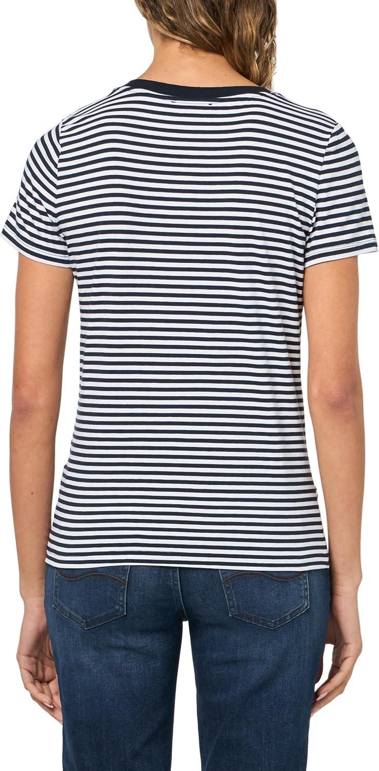 imageNautica Womens Solid VNeck Short Sleeve TShirtSky Captain White