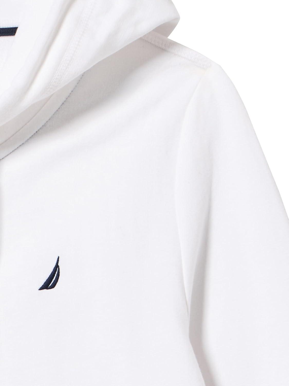 imageNautica Womens Solid Zipper Long Sleeve Hoodie SweatshirtBright White