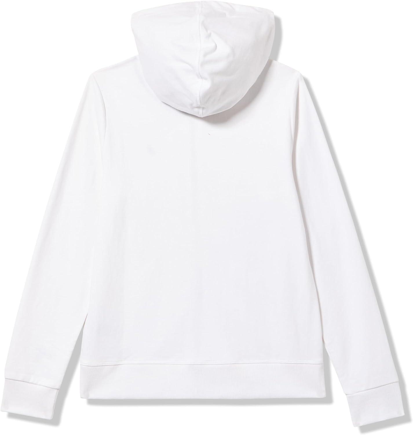 imageNautica Womens Solid Zipper Long Sleeve Hoodie SweatshirtBright White