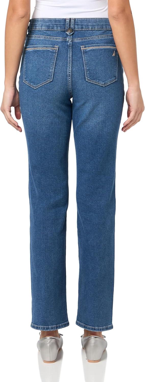 imageNautica Womens Straight Leg Denim Mid Rise JeanRetro Blue