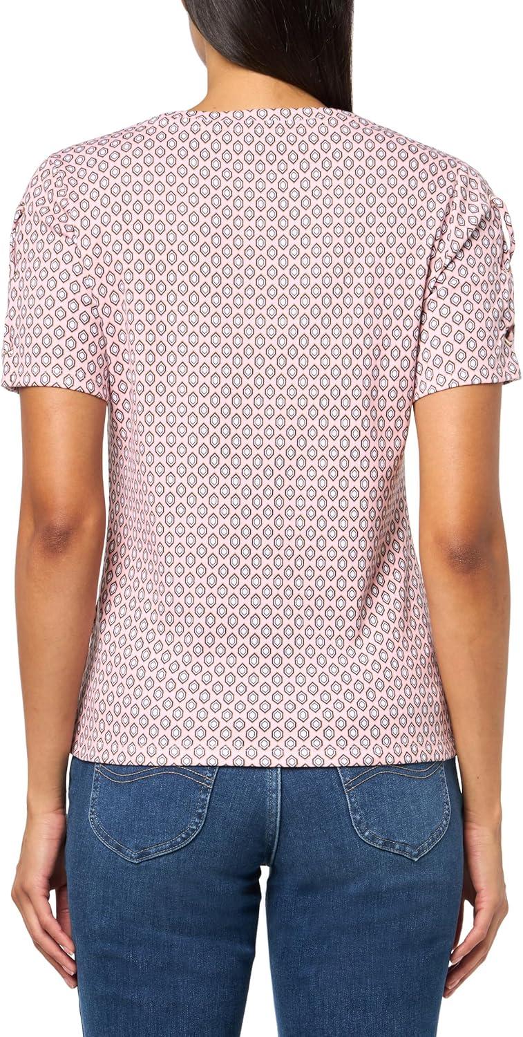 imageNautica Womens TShirt Cotton Crewneck with Laceup Sleeve DetailTaffy Pink Multi