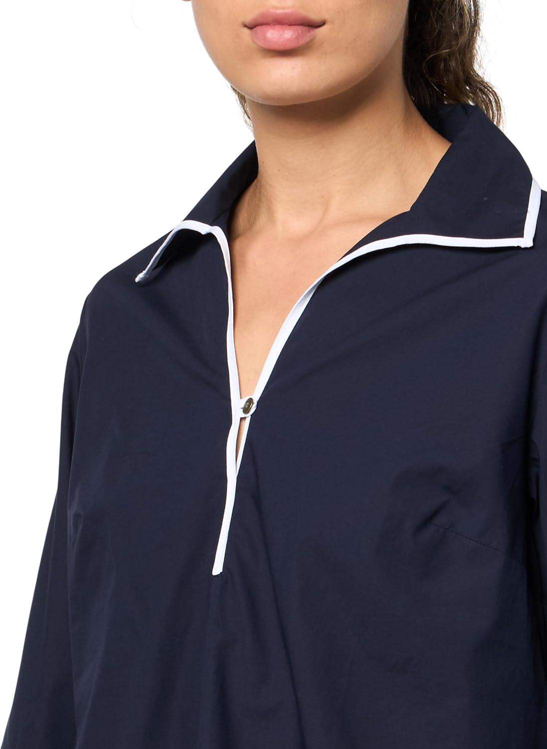 imageNautica Womens Tipped Popover Solid Popover ShirtNight Sky