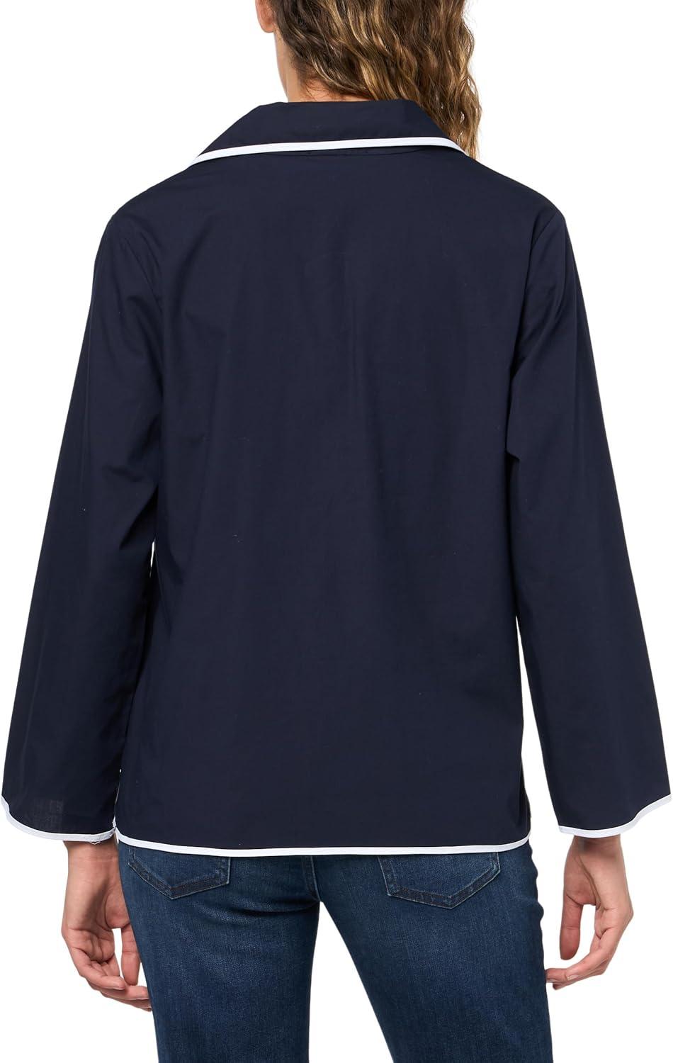 imageNautica Womens Tipped Popover Solid Popover ShirtNight Sky