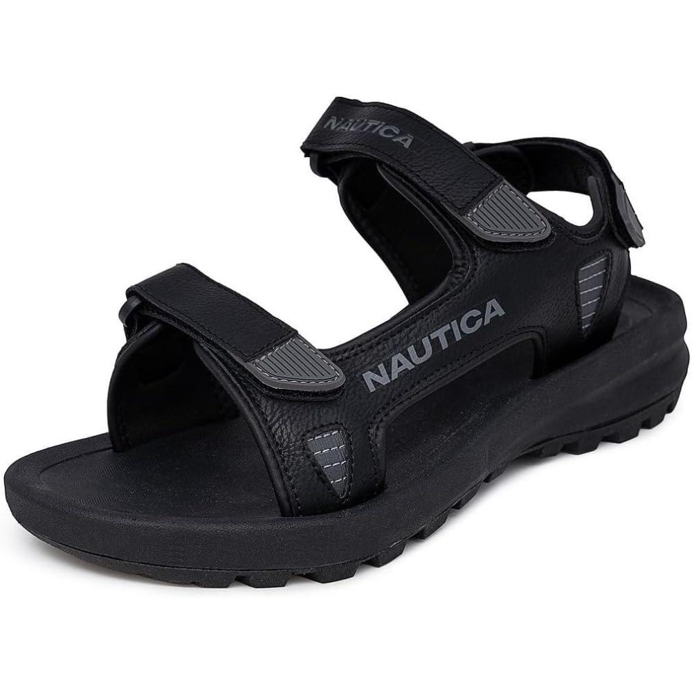 imageNautica Mens Athletic Sport Sandals Adjustable Strap Comfortable OpenToe Hiking amp Walking Sandals with Cushioned Sole