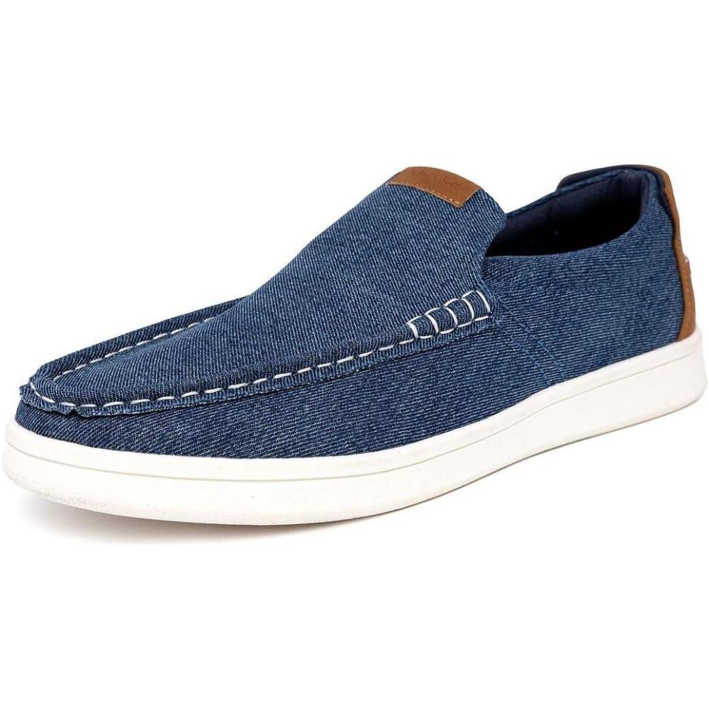 imageNautica Mens SlipOn Loafers Casual Moc Toe Sneakers Boat Shoes Slipper for Men Lightweight amp Comfortable DerwinBlue Denim