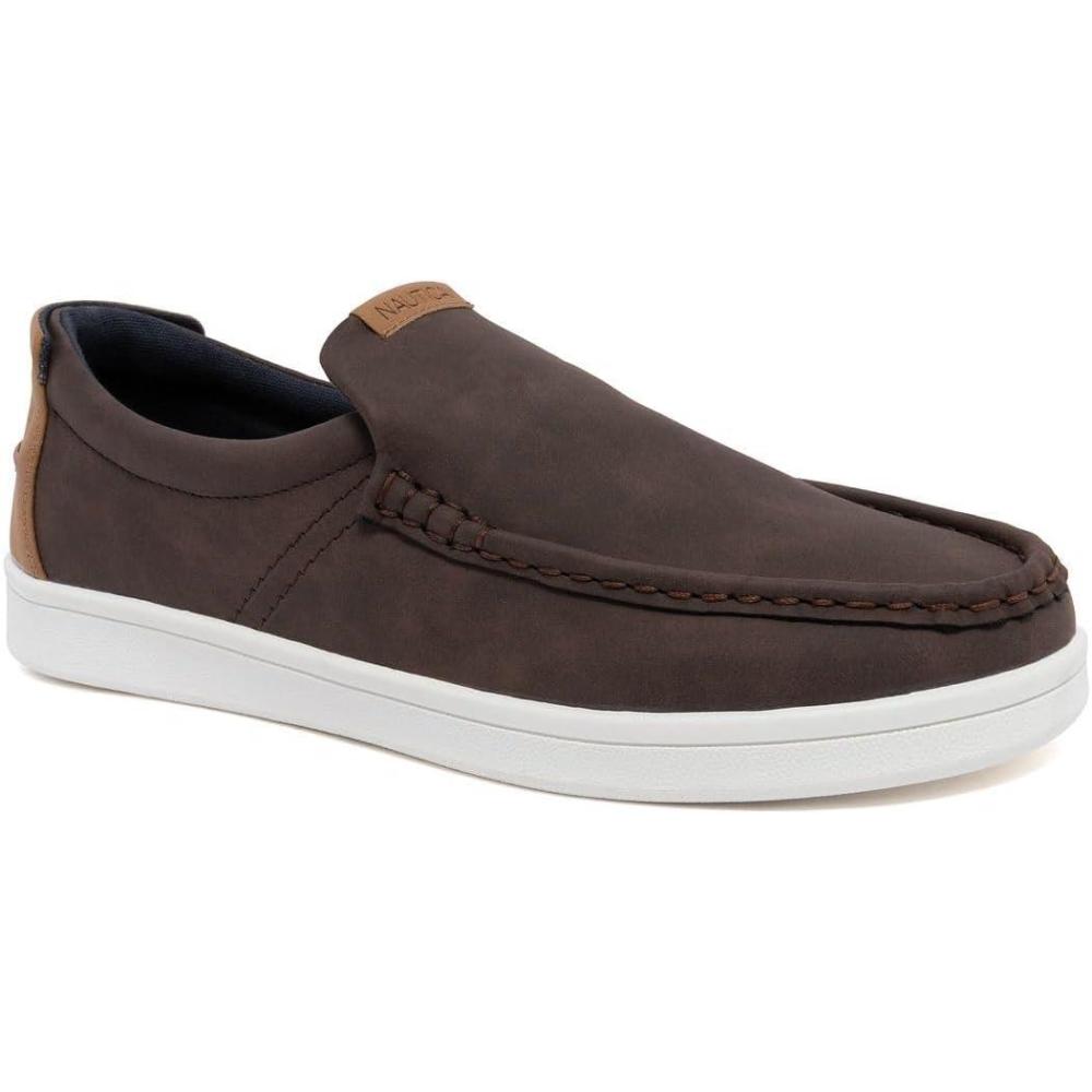 imageNautica Mens SlipOn Loafers Casual Moc Toe Sneakers Boat Shoes Slipper for Men Lightweight amp Comfortable DerwinBrownBrown