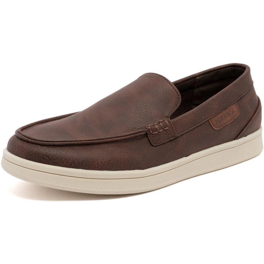 imageNautica Mens SlipOn Loafers Casual Moc Toe Sneakers Boat Shoes Slipper for Men Lightweight amp Comfortable DerwinChocolate