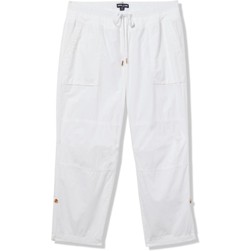 imageNautica Womens Cotton Poplin Caspian Utility PantBright White