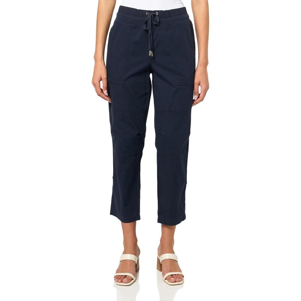 imageNautica Womens Cotton Poplin Caspian Utility PantNight Sky