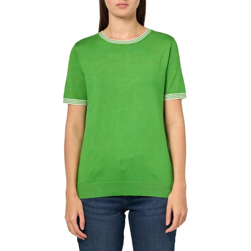 imageNautica Womens Crew Neck Solid Short Sleeve SweaterNew Leaf Ivory
