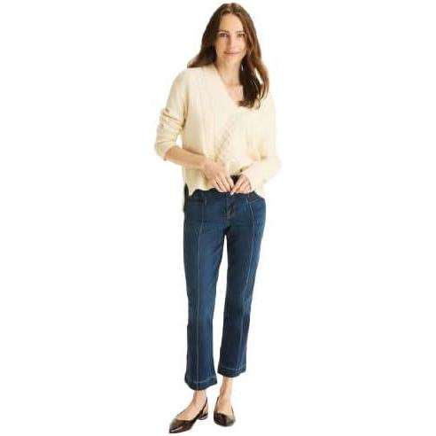 imageNautica Womens Flare Denim DemiBootcut Cropped Flare JeansSailor Blue