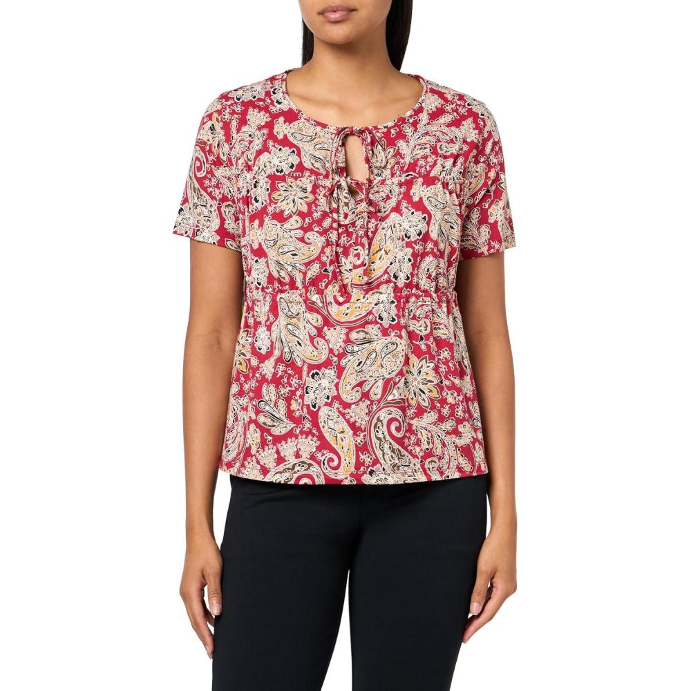 imageNautica Womens Short Sleeve Tie Front Knit TopSamba Multi