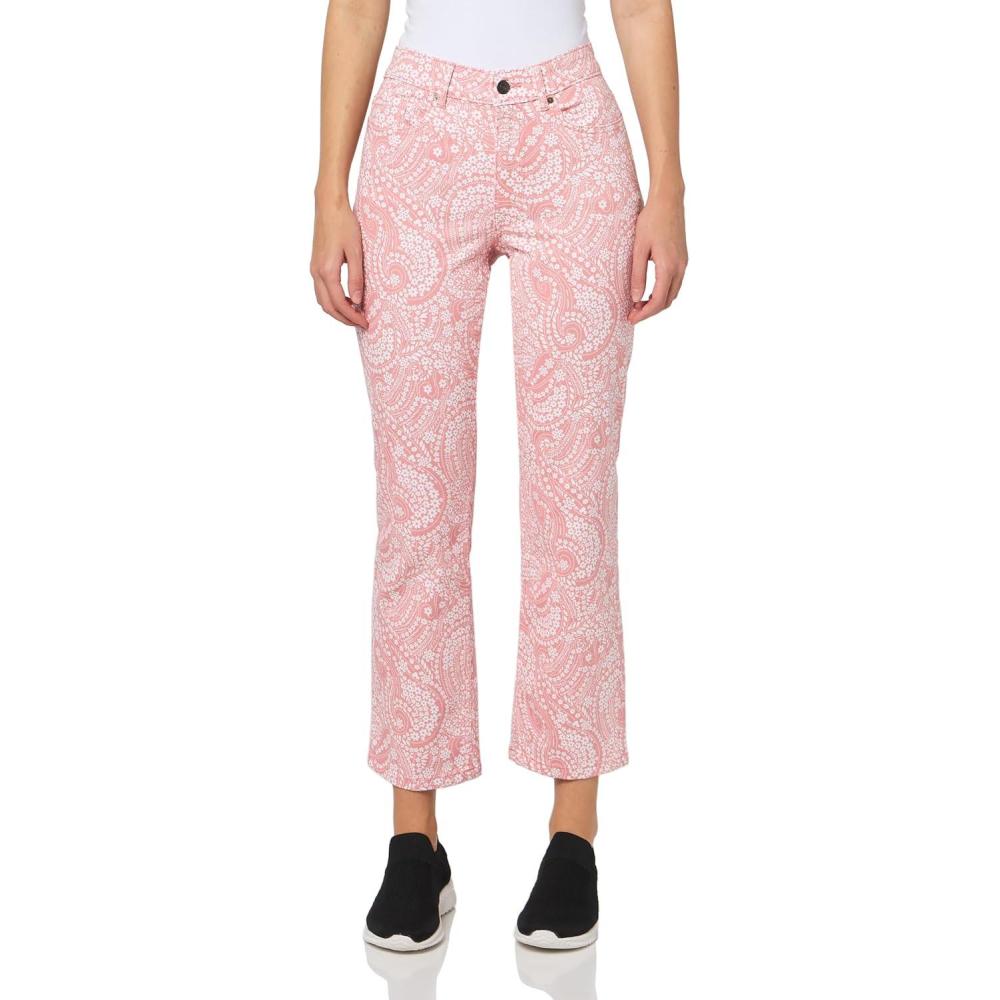 imageNautica Womens Straight Ankle Paisley Bay Straight Ankle PantsBridal Rose Bright White