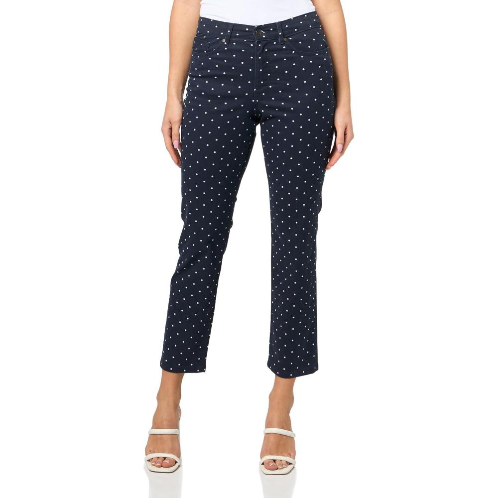 imageNautica Womens Straight Ankle Paisley Bay Straight Ankle PantsNight SkyBright White