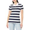 imageNautica Womens 5Button Short Sleeve Breathable 100 Cotton Polo ShirtNight SkyBright White