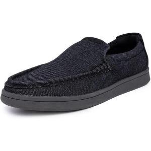 Nautica Men’s Slip-On Loafers Casual Moc Toe Sneakers Boat Shoes Slipper for Men – Lightweight & Comfortable – Derwin(Black Denim)