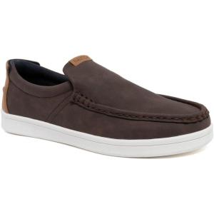 Nautica Men’s Slip-On Loafers Casual Moc Toe Sneakers Boat Shoes Slipper for Men – Lightweight & Comfortable – Derwin(Brown/Brown)