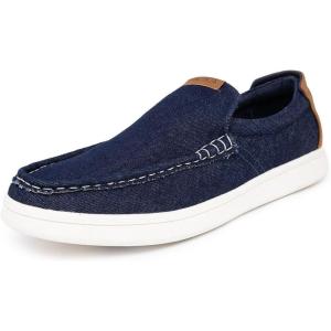 Nautica Men’s Slip-On Loafers Casual Moc Toe Sneakers Boat Shoes Slipper for Men – Lightweight & Comfortable – Derwin(Indigo Denim)