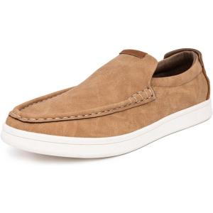 Nautica Men’s Slip-On Loafers Casual Moc Toe Sneakers Boat Shoes Slipper for Men – Lightweight & Comfortable – Derwin(Tan Smooth)