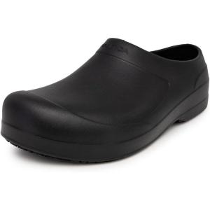 Nautica Women Men Work Clogs Slides Slip Resistant Quick Drying Kitchen Shoes Cushioned Sandals with Arch Support(Black)