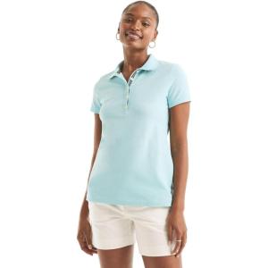Nautica Women’s 5-Button Short Sleeve Breathable 100% Cotton Polo Shirt(Antigua Surf)