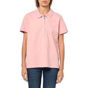 Nautica Women’s 5-Button Short Sleeve Breathable 100% Cotton Polo Shirt(Bridal Rose)